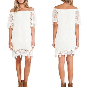 NightCap off the shoulder Carmen lace dress
